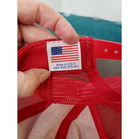 VINTAGE Safety Kleen Hat Cap One Size Red Adjustable Snapback Adult Cotton USA - Picture 6 of 8